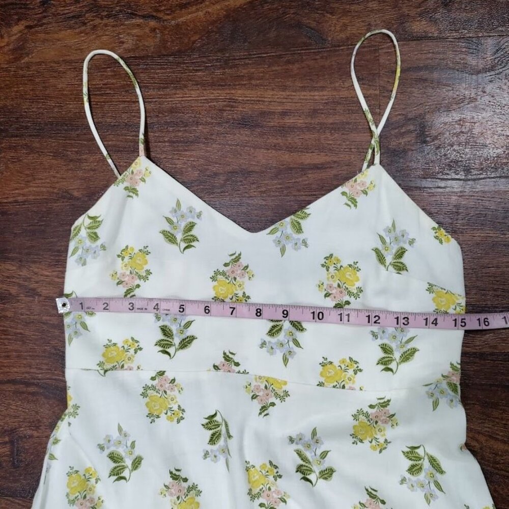 Zara Whimsy Boho Casual Festival Twee Y2K Floral Print Midi Dress Ivory Size L - Picture 7 of 10